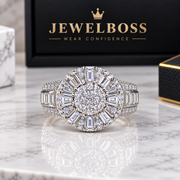 JEWELBOSS Men’s Sunburst Moissanite Ring – Men's Collection