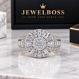 JEWELBOSS Men’s Sunburst Moissanite Ring – Men's Collection