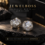 JEWELBOSS ICED OUT SILVER MEN'S STUD