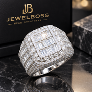 JEWELBOSS ICED OUT SILVER MEN'S RING