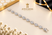 &nbsp;Round Halo Diamond Tennis Bracelet – JewelBoss