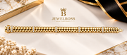 JewelBoss Premium Gold-Tone Bracelet with Moissanite Accents