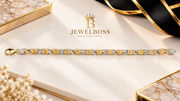 JewelBoss Two-Tone Geometric Link Bracelet