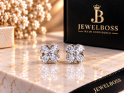 Jewelboss Clover-Cut Diamond Cluster Stud Earrings – Unisex