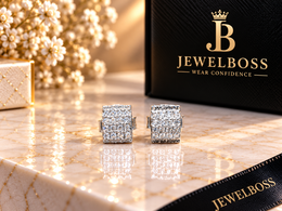 Jewelboss Rectangle-Cut Diamond Pavé Stud Earrings – Unisex
