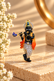 Lord Krishna Diamond Brooch Cum Pendant | JEWELBOSS