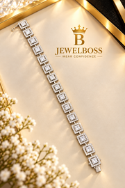 Unisex Square Diamond Link Bracelet | JEWELBOSS