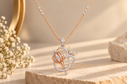 Rose Gold Diamond Pendant Cum Brooch – Floral-Inspired Designer Jewellery | JewelBoss