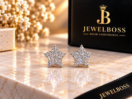 Jewelboss Pavé Diamond Star Stud Earrings – Unisex