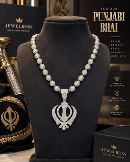 ICED OUT SILVER SIKH KHANDA