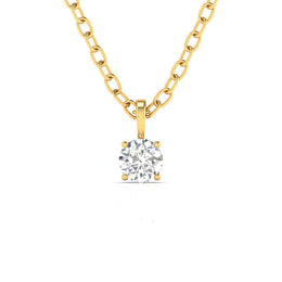 0.5 Carat Round Cut Solitaire Diamond  Pendant