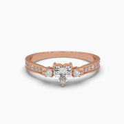 Heart Charm Diamond Ring
