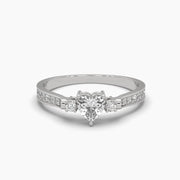 Heart Charm Diamond Ring