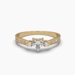 Heart Charm Diamond Ring