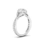 Round & Heart Diamond Halo Ring