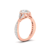 Round & Heart Diamond Halo Ring