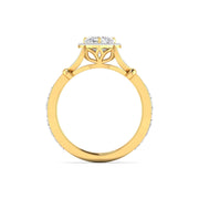 Round & Heart Diamond Halo Ring