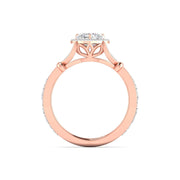 Round & Heart Diamond Halo Ring