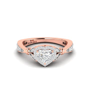 Round & Heart Diamond Halo Ring