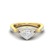 Round & Heart Diamond Halo Ring