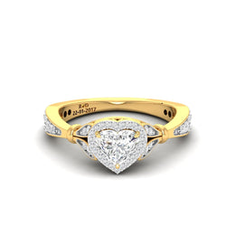 Round & Heart Diamond Halo Ring