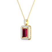 0.68 Carat Ruby and Diamond Gold Pendant