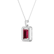 0.68 Carat Ruby and Diamond Gold Pendant