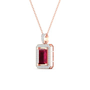0.68 Carat Ruby and Diamond Gold Pendant
