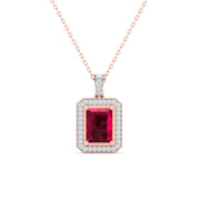0.68 Carat Ruby and Diamond Gold Pendant