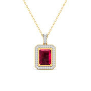 0.68 Carat Ruby and Diamond Gold Pendant