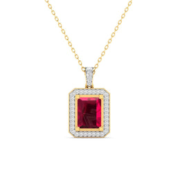 0.68 Carat Ruby and Diamond Gold Pendant