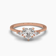 Heart Shape Centre Solitaire Diamond Ring