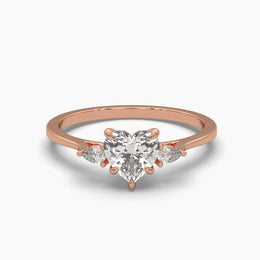 Heart Shape Centre Solitaire Diamond Ring