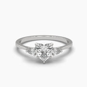 Heart Shape Centre Solitaire Diamond Ring