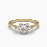 Heart Shape Centre Solitaire Diamond Ring
