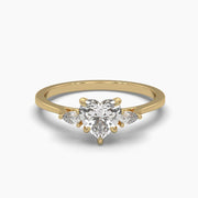 Heart Shape Centre Solitaire Diamond Ring