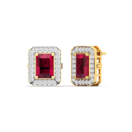 Cherry Halo Diamond Studs