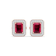 Cherry Halo Diamond Studs