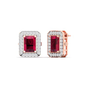 Cherry Halo Diamond Studs