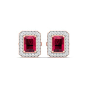 Cherry Halo Diamond Studs