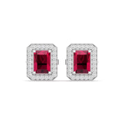 Cherry Halo Diamond Studs