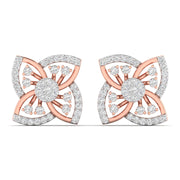Geometric Petal Diamond Studs