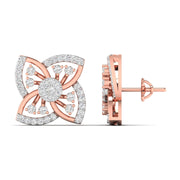 Geometric Petal Diamond Studs