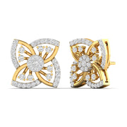 Geometric Petal Diamond Studs