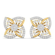 Geometric Petal Diamond Studs