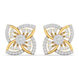 Geometric Petal Diamond Studs