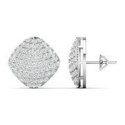 Cushion Diamond Cluster Earrings