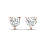 1 Carat Solitaire Heart Diamond Studs