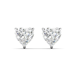1 Carat Solitaire Heart Diamond Studs