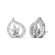 Teardrop Leaf Diamond Studs